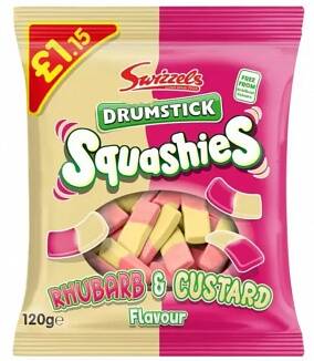 Squashies Rhubarbe et Crème anglaise 120g