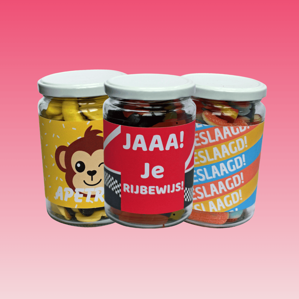 Geslaagd cadeau snoeppot | Origineel afstudeercadeau vol lekkers