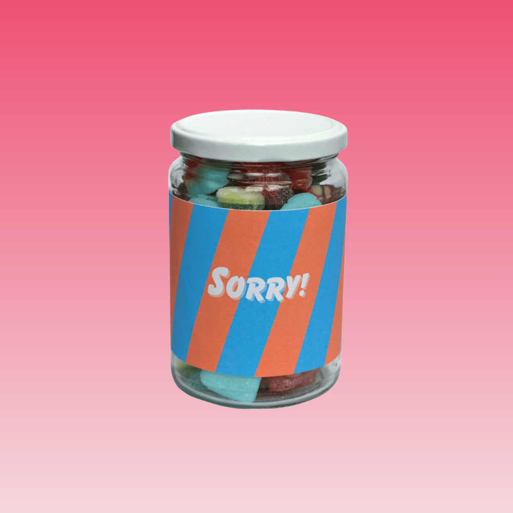 Sorry cadeau snoeppot | Origineel excuus cadeau vol lekkers