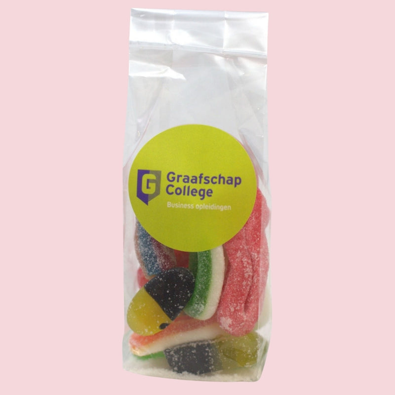 Relatiegeschenk snoepzakje met logo