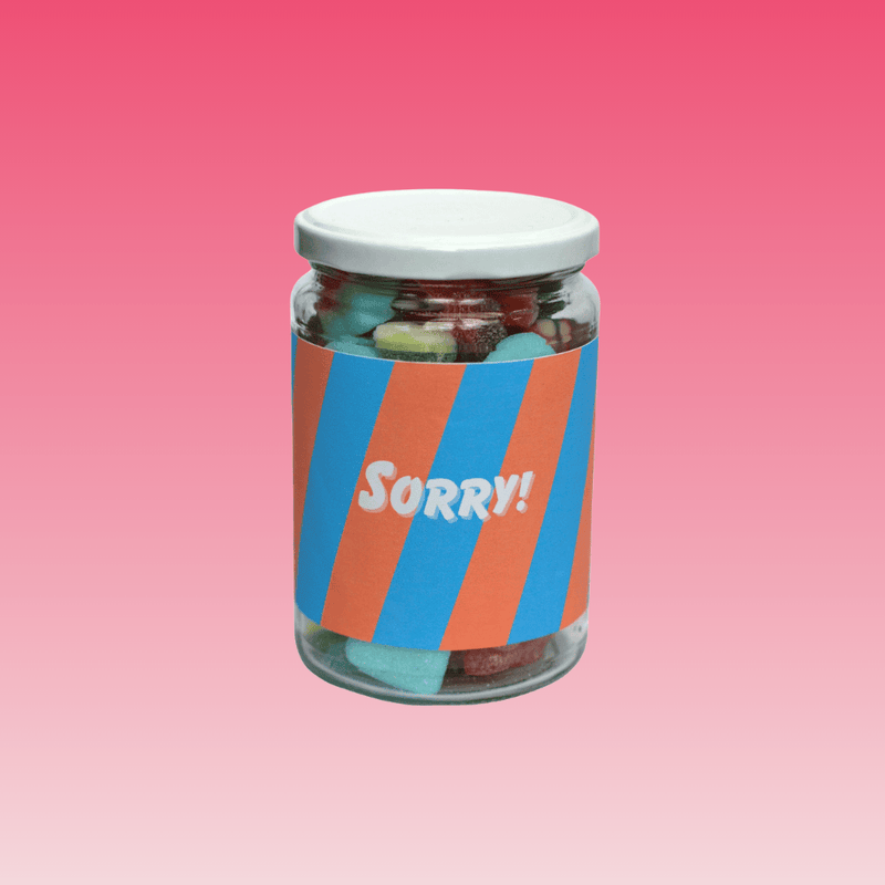 Sorry cadeau snoeppot | Origineel excuus cadeau vol lekkers
