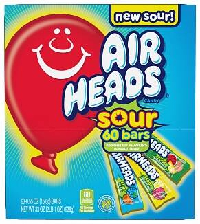 Barres Airheads assorties acidulées, paquet de 60 *Nouveau*